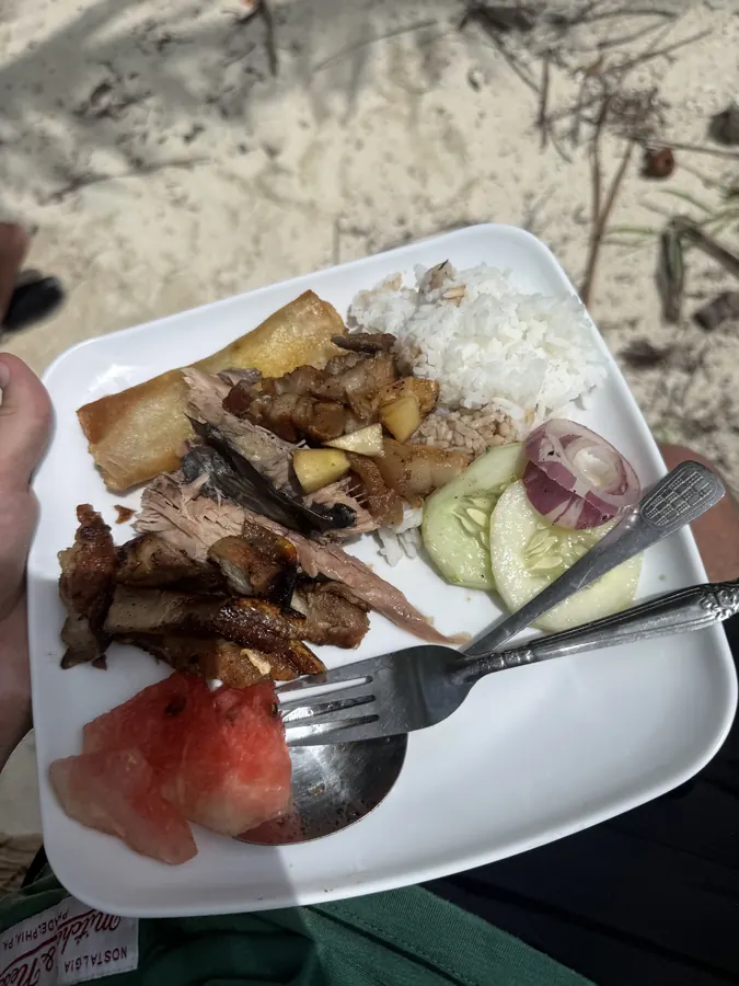 Lunch cooked on board, island-hopping trip out of El Nido