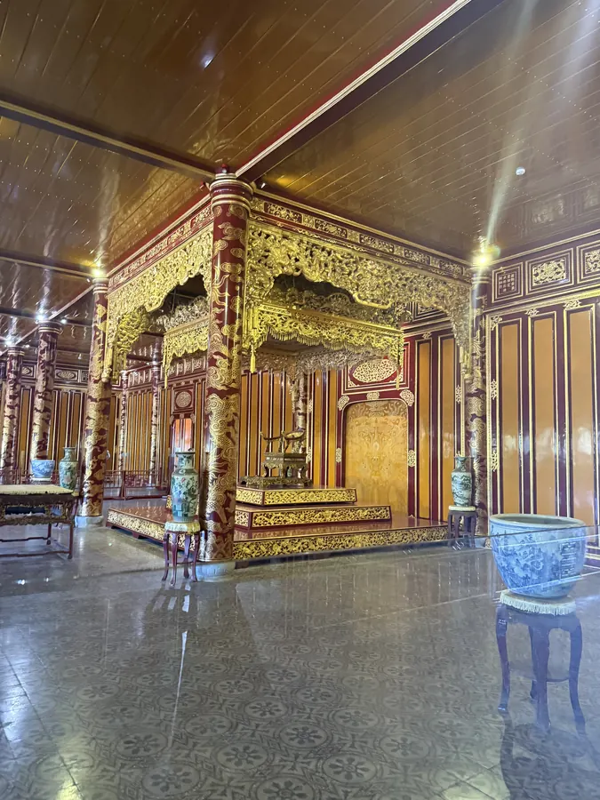 Gilded interior in the Imperial City, Hue