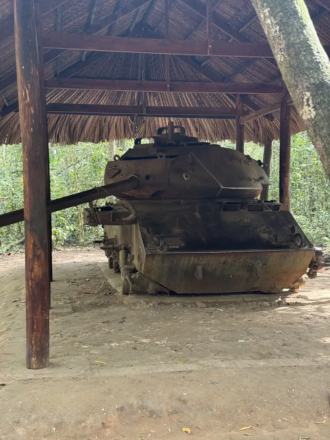 One of the American tanks at the Cu Chi tunnels