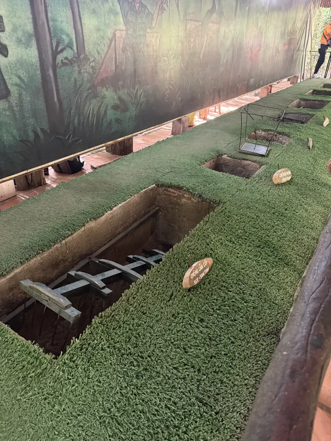 A booby-trap pit on display at Cu Chi